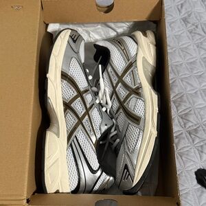 Asics Silver and Black Sneakers